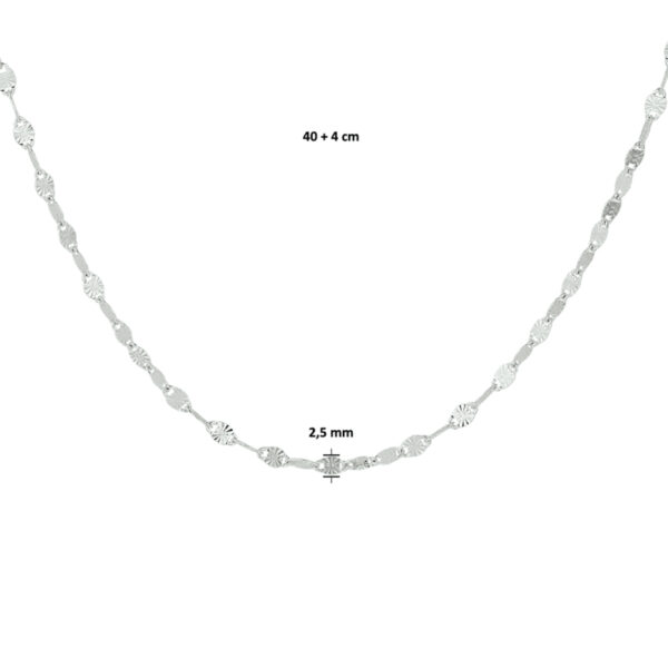 collier 2,5 mm 40 + 4 cm zilver gerhodineerd - Afbeelding 3