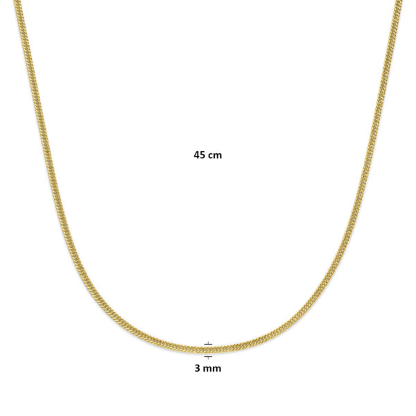 collier 3 mm 45 cm Silgold (geel met zilverkern) - Afbeelding 4