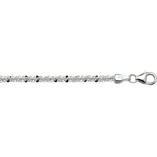collier 3,0 mm 45 cm zilver gerhodineerd - Afbeelding 2
