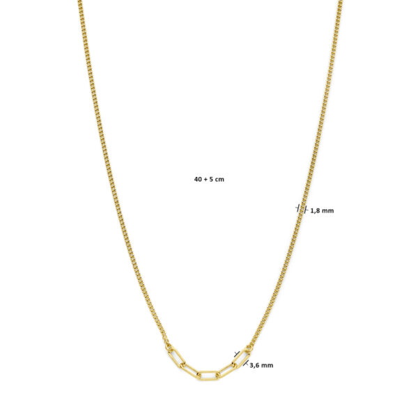 collier 3,6 mm 40 + 5 cm 3 micron zilver verguld (geel) - Afbeelding 4
