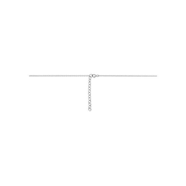 collier 4 hartjes 41 + 4 cm zilver gerhodineerd - Afbeelding 3