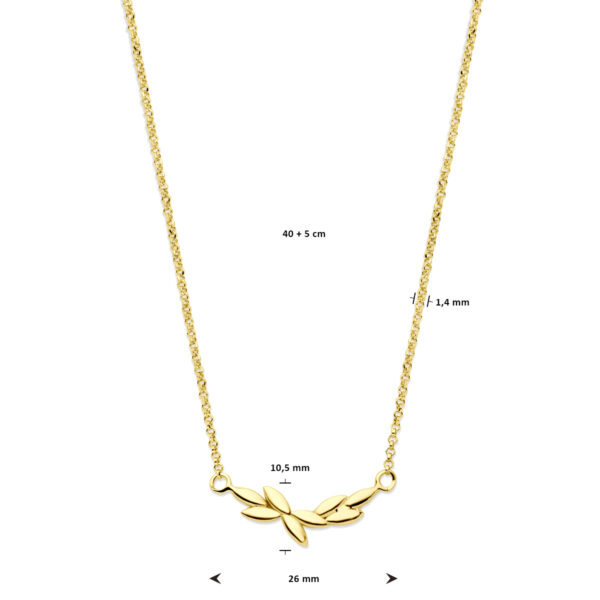 collier 40 + 5 cm 3 micron zilver verguld (geel) - Afbeelding 4