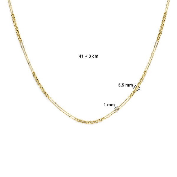 collier 41 + 3 cm 14K geelgoud - Afbeelding 4