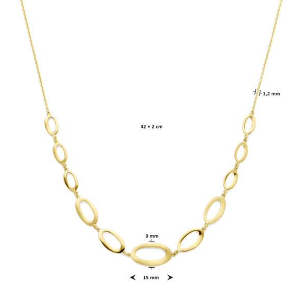 collier 42 + 2 cm poli/mat 14K geelgoud - Afbeelding 4