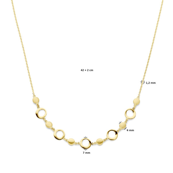 collier 42 + 2 cm poli/mat 14K geelgoud - Afbeelding 4