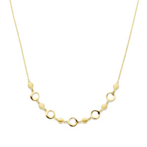 collier 42 + 2 cm poli/mat 14K geelgoud