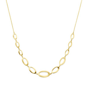 collier 42 + 2 cm poli/mat 14K geelgoud