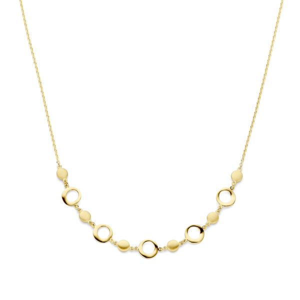 collier 42 + 2 cm poli/mat 14K geelgoud