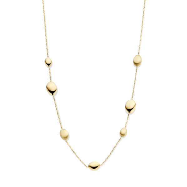 collier 43 cm poli/mat 14K geelgoud