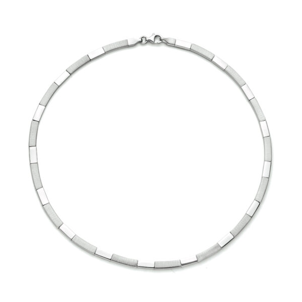 collier 4,3 mm 43 cm poli/mat zilver gerhodineerd - Afbeelding 3