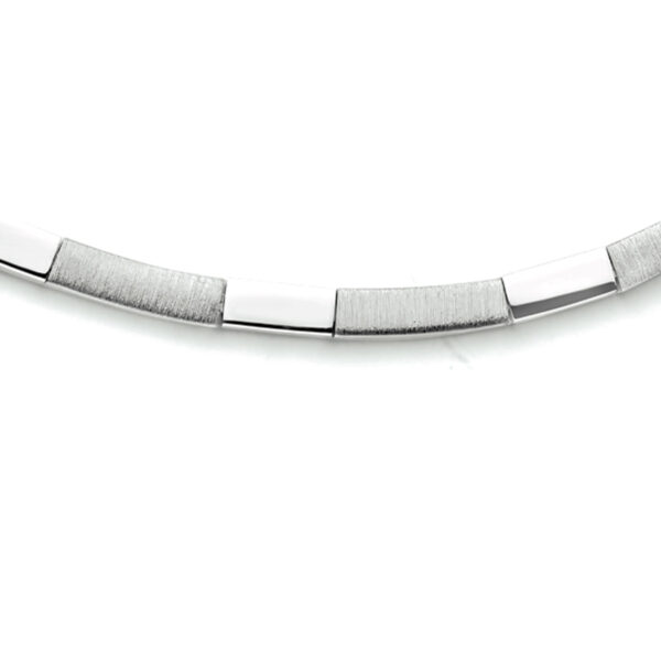 collier 4,3 mm 43 cm poli/mat zilver gerhodineerd