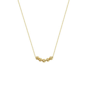 collier 5 x schuifbol 40 - 42 - 44 cm 14K geelgoud