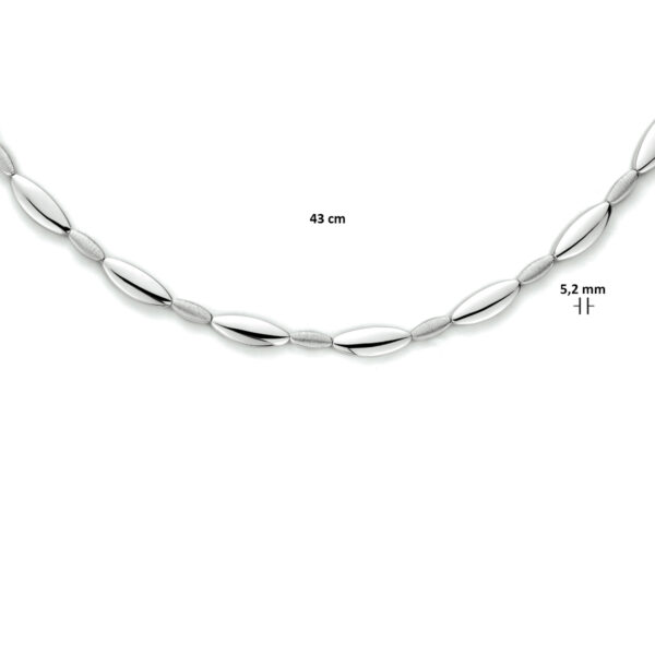 collier 5,2 mm 43 cm poli/mat zilver gerhodineerd - Afbeelding 4