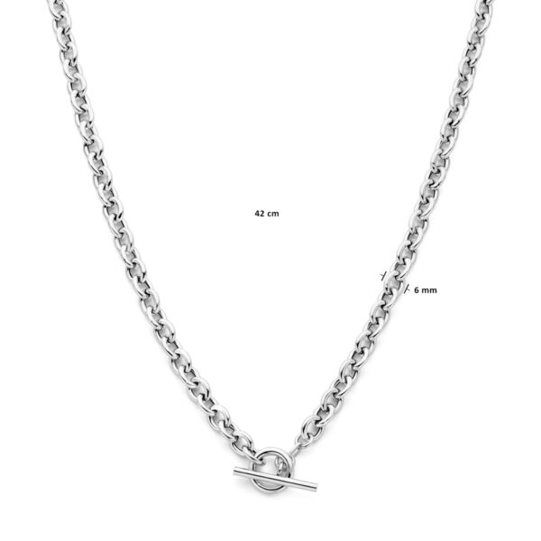collier 6 mm 42 cm kapittelslot zilver gerhodineerd - Afbeelding 4