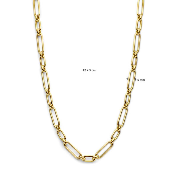 collier 6,0 mm 42 + 3 cm 3 micron zilver verguld (geel) - Afbeelding 4