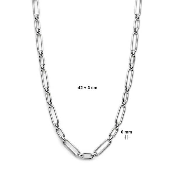 collier 6,0 mm 42 + 3 cm zilver gerhodineerd - Afbeelding 4