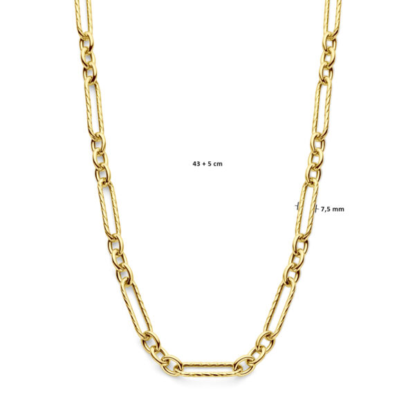 collier 7,5 mm 43 + 5 cm 3 micron zilver verguld (geel) - Afbeelding 4