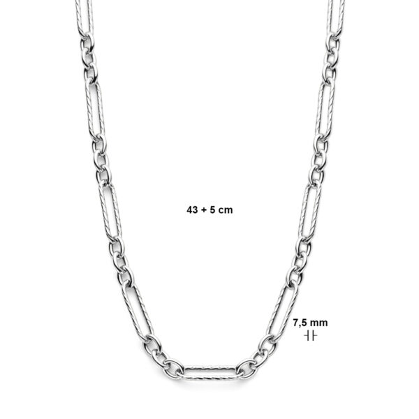 collier 7,5 mm 43 + 5 cm zilver gerhodineerd - Afbeelding 4