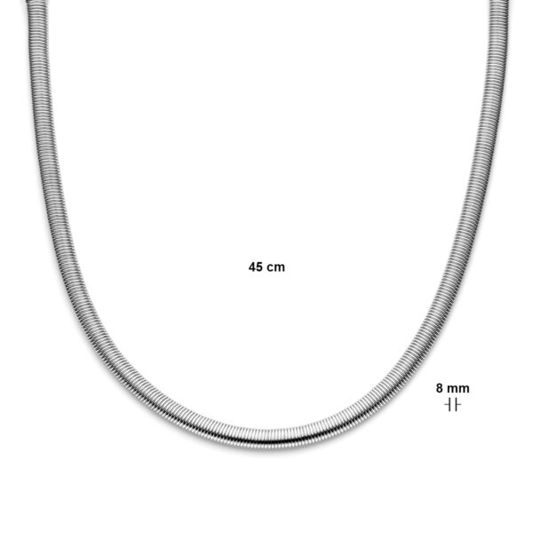 collier 8,0 mm 45 cm met groot springslot zilver gerhodineerd - Afbeelding 4
