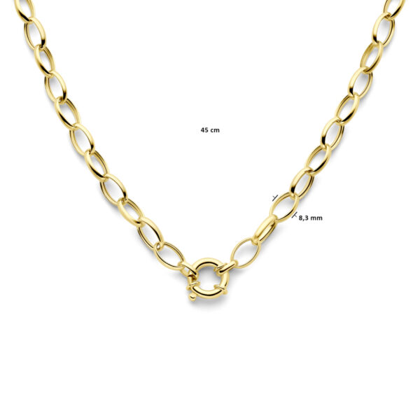 collier 8,3 mm 45 cm met groot springslot 3 micron zilver verguld (geel) - Afbeelding 4