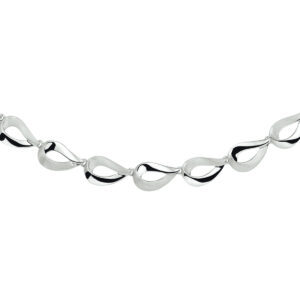 collier 9 mm 42 + 4 cm zilver gerhodineerd