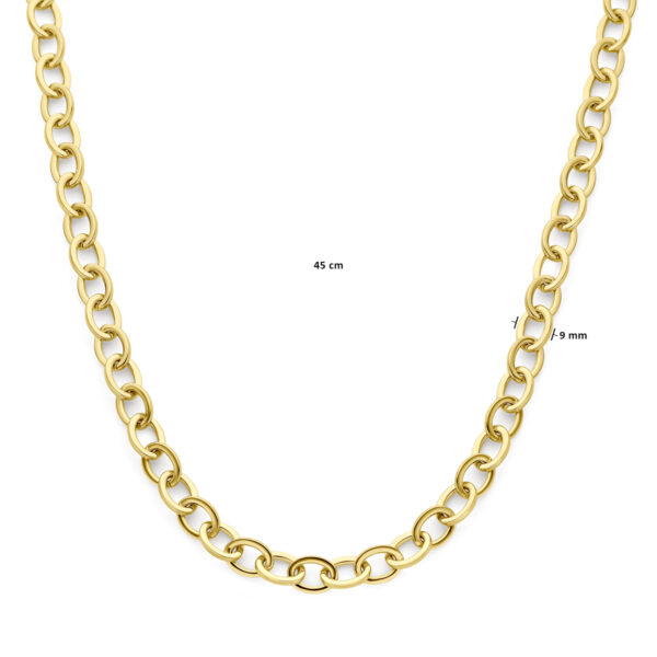 collier 9 mm 45 cm 14K geelgoud - Afbeelding 4