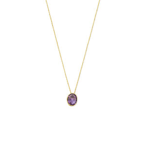 collier amethist 41 - 43 - 45 cm 14K geelgoud