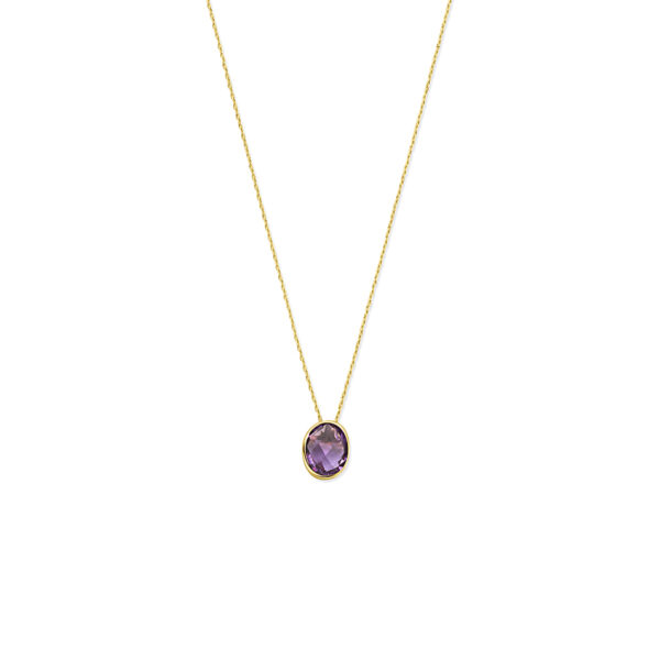 collier amethist 41 - 43 - 45 cm 14K geelgoud