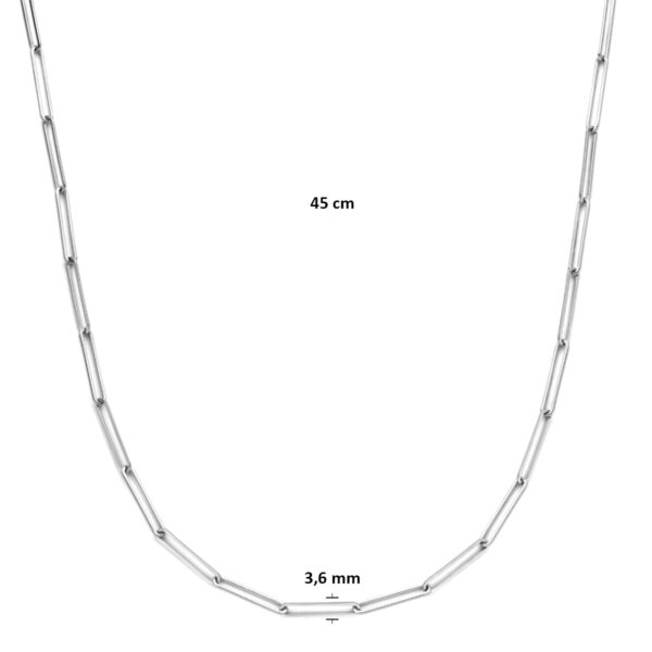 collier anker 3,6 mm 45 cm zilver gerhodineerd - Afbeelding 4