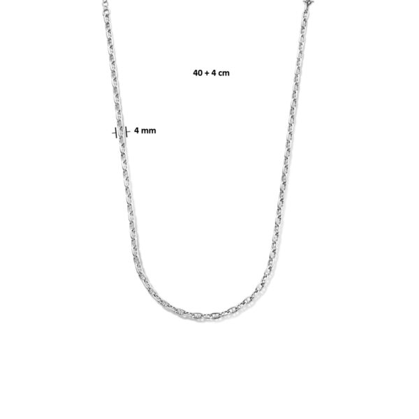 collier anker 4,0 mm 40 + 4 cm zilver gerhodineerd - Afbeelding 4