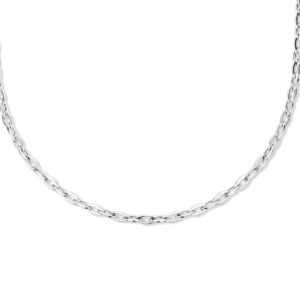 collier anker 4,0 mm 45 cm zilver gerhodineerd