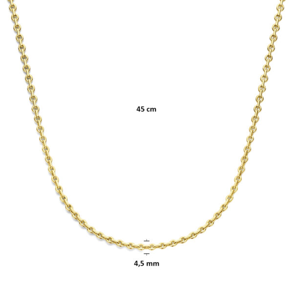 collier anker 4,5 mm 45 cm Silgold (geel met zilverkern) - Afbeelding 4