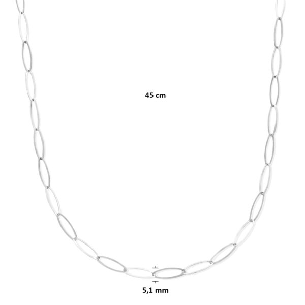 collier anker 5,1 mm 45 cm zilver gerhodineerd - Afbeelding 4