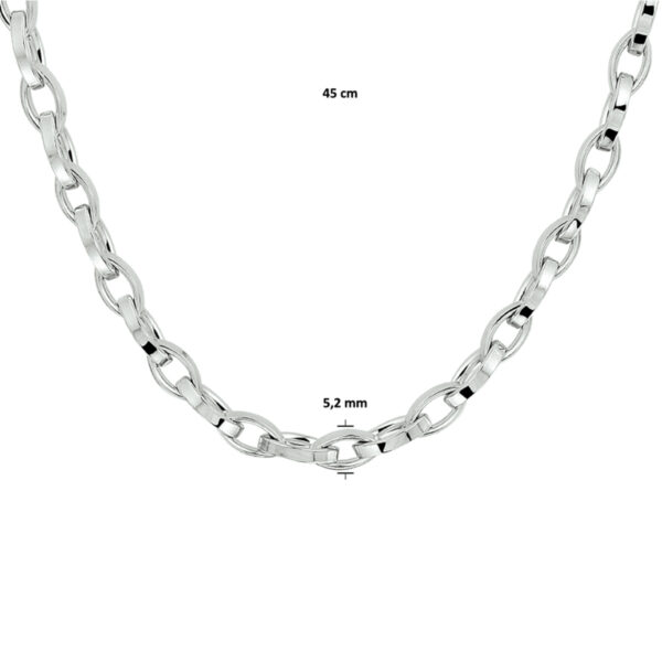 collier anker 5,2 mm 45 cm zilver gerhodineerd - Afbeelding 2