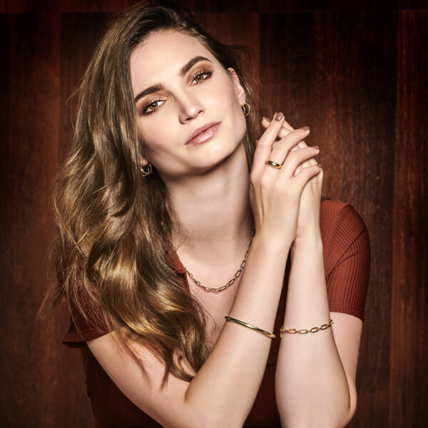 collier anker 5,5 mm 45 cm Silgold (geel met zilverkern) - Afbeelding 2