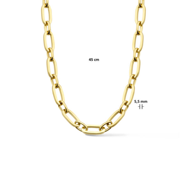 collier anker 5,5 mm 45 cm Silgold (geel met zilverkern) - Afbeelding 3