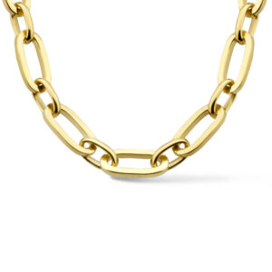 collier anker 5,5 mm 45 cm Silgold (geel met zilverkern)