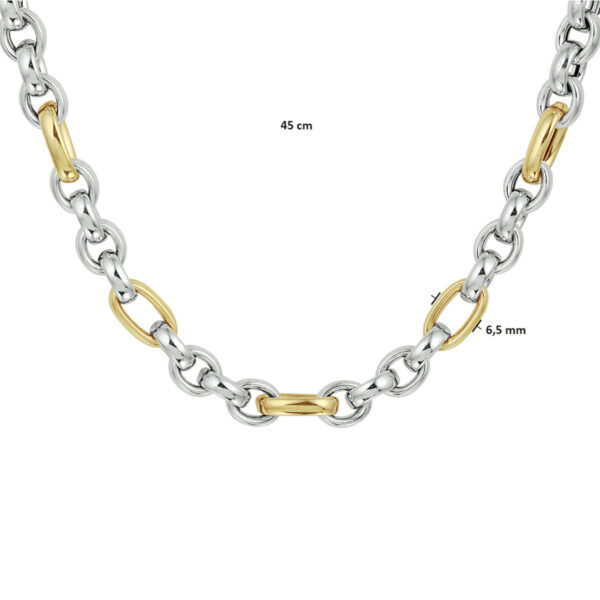 collier anker 6,5 mm 45 cm goud met zilver - Afbeelding 3