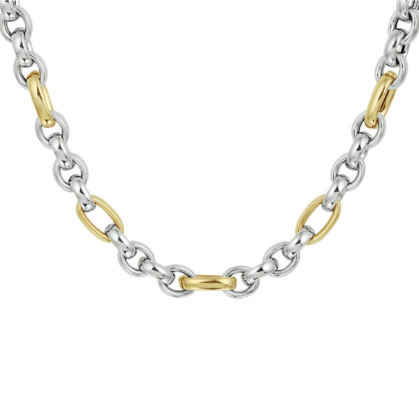 collier anker 6,5 mm 45 cm goud met zilver