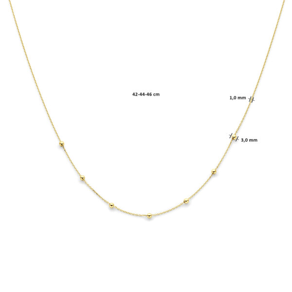collier anker en bolletjes 1,0 mm 42 - 44 - 46 cm 14K geelgoud - Afbeelding 4