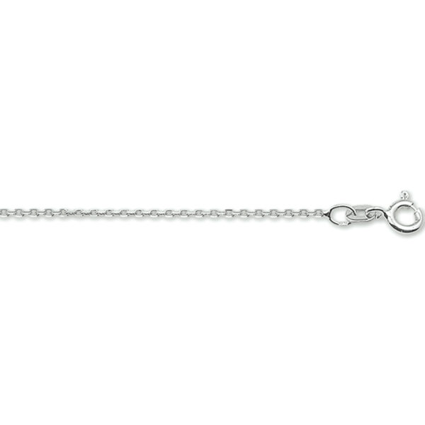 collier anker gediamanteerd 1,1 mm 41 + 4 cm 14K witgoud
