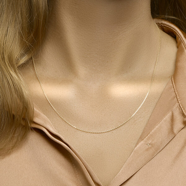 collier anker gediamanteerd 1,1 mm 41 + 4 cm 3 micron zilver verguld (geel) - Afbeelding 2