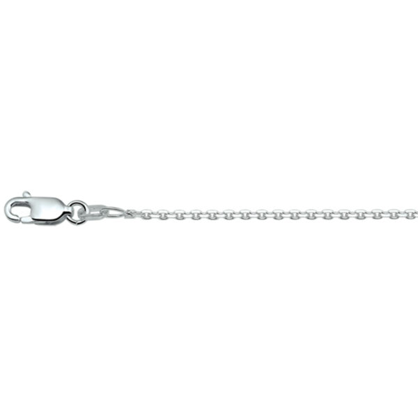 collier anker gediamanteerd 1,1 mm 41 + 4 cm zilver wit