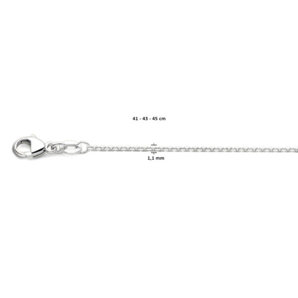 collier anker gediamanteerd 1,1 mm 41 - 43 - 45 cm 18K witgoud - Afbeelding 4