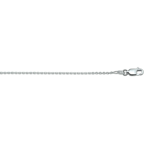collier anker gediamanteerd 1,3 mm 41 + 4 cm zilver wit - Afbeelding 2