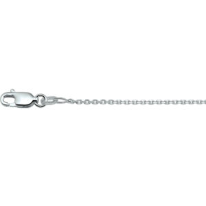 collier anker gediamanteerd 1,3 mm zilver gerhodineerd