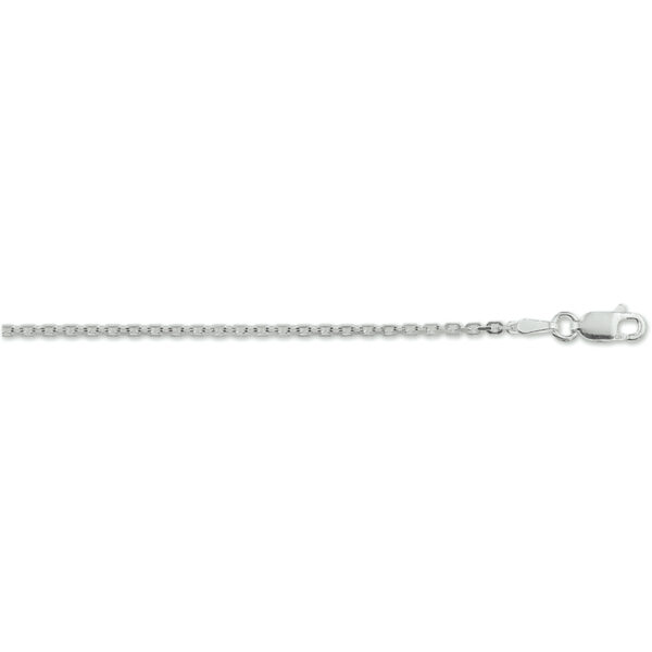 collier anker gediamanteerd 1,6 mm 41 + 4 cm zilver wit - Afbeelding 2