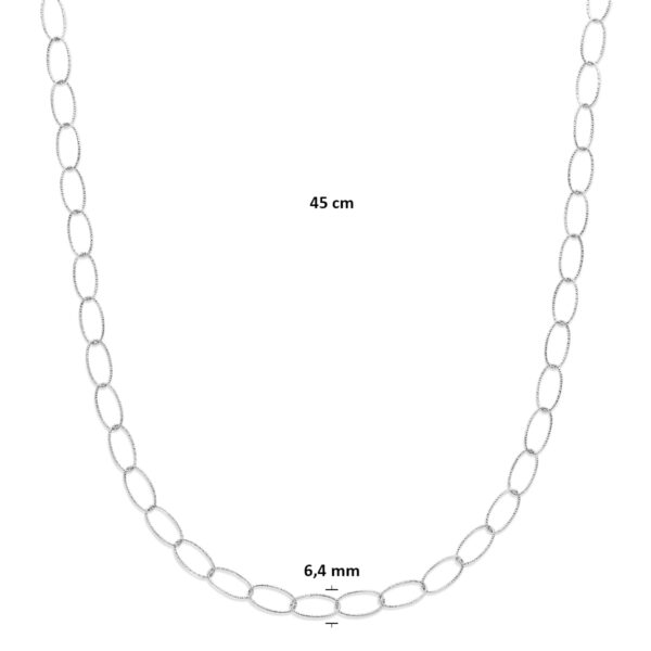 collier anker gediamanteerd 6,4 mm 45 cm zilver gerhodineerd - Afbeelding 4