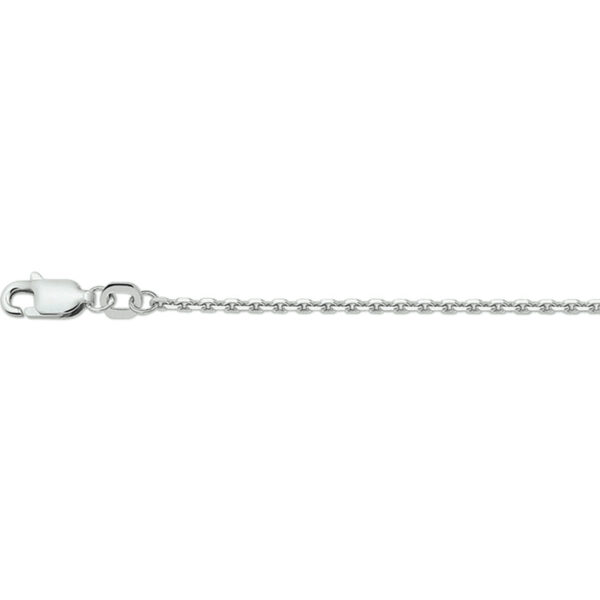 collier anker plat 1,6 mm 41 + 4 cm zilver gerhodineerd