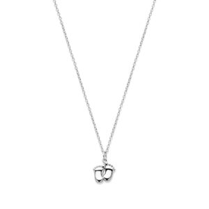 collier baby voetjes 41 - 43 - 45 cm zilver gerhodineerd